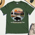 Retro Yellowstone National Park T-Shirt, Bison Silhouette Outdoor Adventure Tee For Nature Campers 3