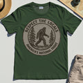 Retro Respect the Locals Bigfoot T-Shirt, Funny Sasquatch National Park Camping Tee 5