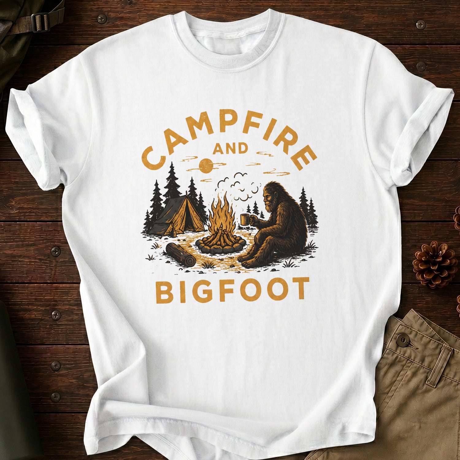 Campfire And Bigfoot T-Shirt